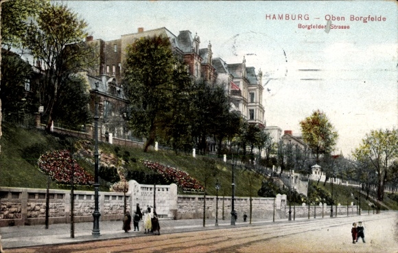Ansichtkaart Hamburg Oben Borgfelde, Borgfelder Straße, Villa's, nr. 53559