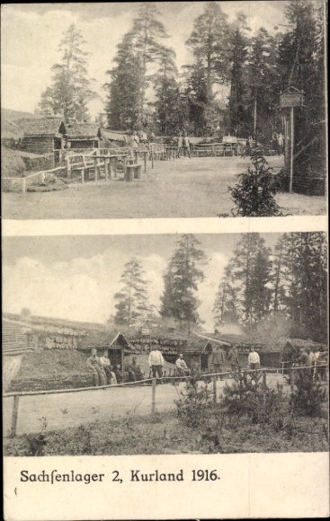 Ak Sachsenlager 2 in Kurland 1916, deutsche Soldaten, 1. WK
