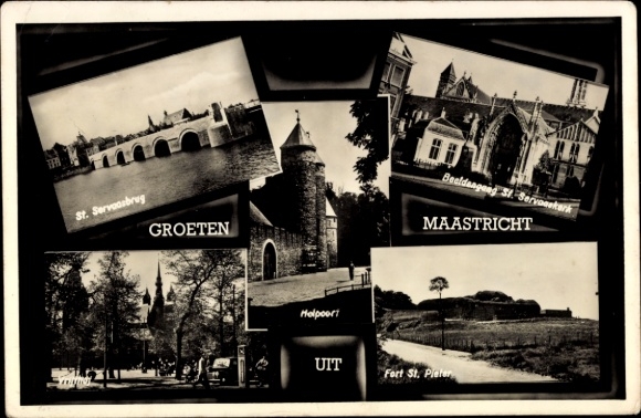Postcard Maastricht Limburg Netherlands, St. Servaasbrug, Helpoort, Bealdeageng 3, Fort St. Pieter, Maa