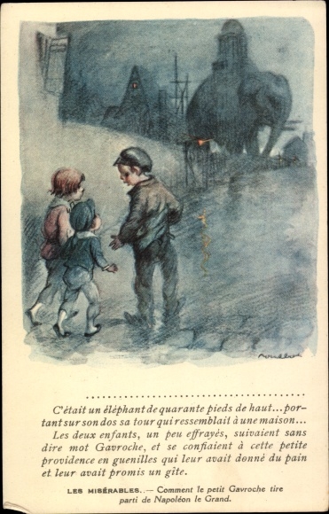 Kunstenaars Ak Poulbot, Francisque, Les Miserables, Petit Gavroche