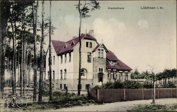 Postcard Lübtheen in Mecklenburg, hospital