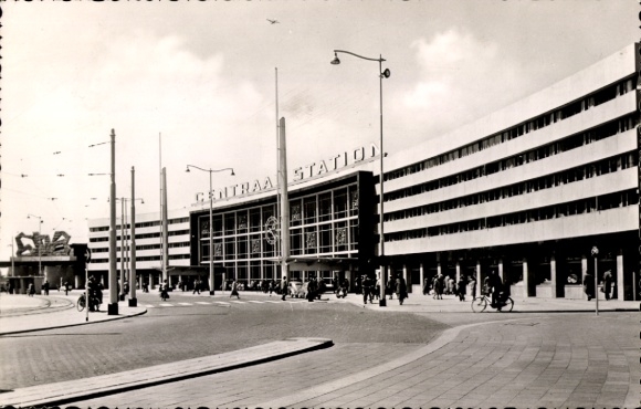 Ansichtkaart Overschie Rotterdam Zuid-Holland, centraal station
