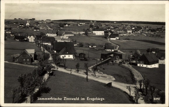 Ak Zinnwald Georgenfeld Altenberg im Erzgebirge, Sommerfrische, Ort mit Umgebung