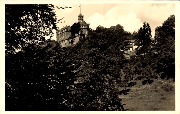 Postcard Balduinstein an der Lahn, Schaumburg Castle