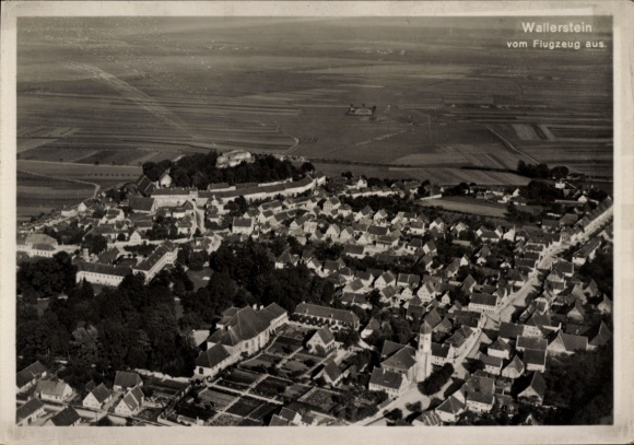 Postcard Wallerstein in Swabia, aerial photograph