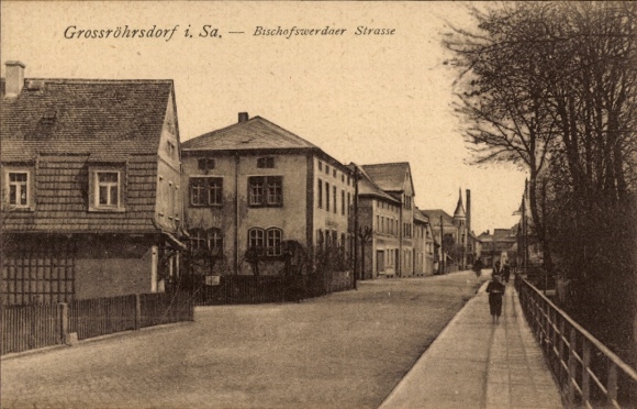 Postcard Großröhrsdorf in Saxony, Bischofswerdaer Straße