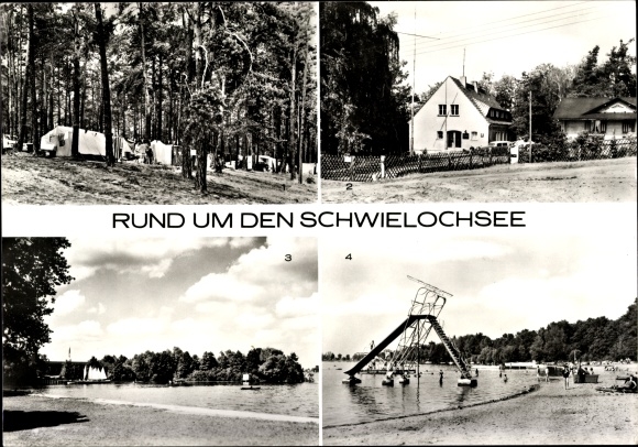 Giant Postcard Schwielochsee, campsite in Zaue, youth hostel Fryco Rocha in Jessen, sailing port Goyatz