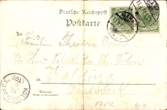 Chromo-Litho Waren an der Müritz, Georgenkirche, Güstrower Straße, view of Tiefwaren