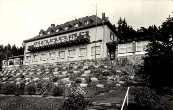 Postcard Saalburg Ebersdorf in Thuringia, recreation home Karl Marx Höhe