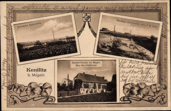 Postcard Kemmlitz Mügeln in Sachsen, inn, view of the town