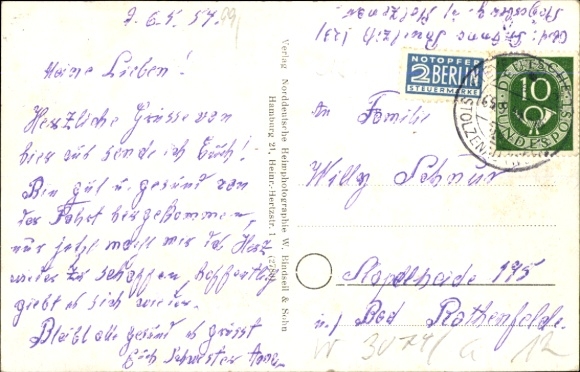 Postcard Steyerberg Lower Saxony, Bahnhofstraße
