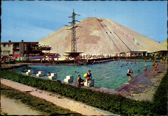 Ak Hirschau in der Oberpfalz, Monte Kaolino, Schwimmbad, Salzberg, Ferienanlage, Menschen, Café M
