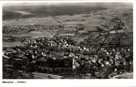 Ak Sennfeld Adelsheim in Baden, Fliegeraufnahme