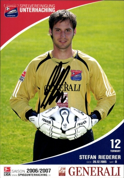 Autogrammkarte Fußballer Stefan Riederer, SpVgg Unterhaching, Autogramm