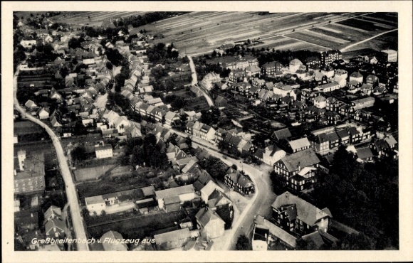 Postcard Großbreitenbach in Thuringia, aerial photograph