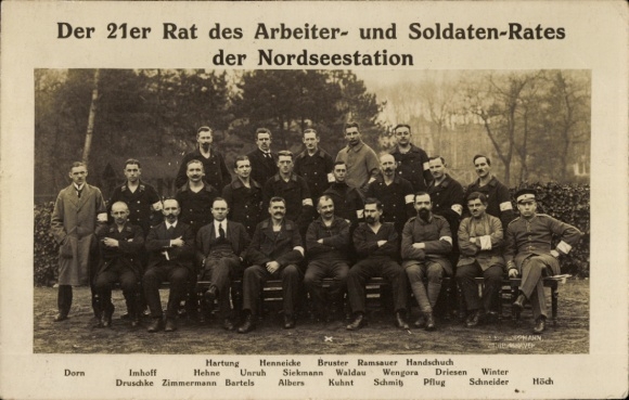 Foto Ak Wilhelmshaven an der Nordsee, 21er Rat des Arbeiter- und Soldaten-Rates der Nordseestation