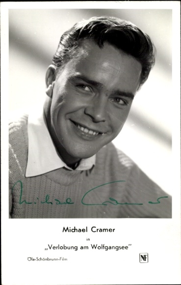 Ak Schauspieler Michael Cramer, Portrait, Autogramm, Verlobung am Wolfgangsee