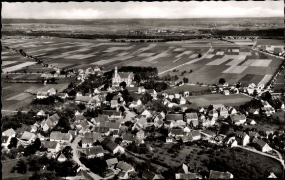 Postcard Tannheim in Württemberg, aerial photograph
