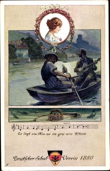 Song Postcard There is a crown in the green Rhine, German School Association No. 91