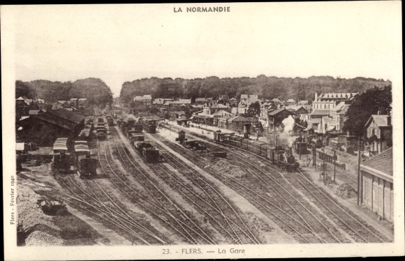 Postcard Flers Orne, The Station, General View