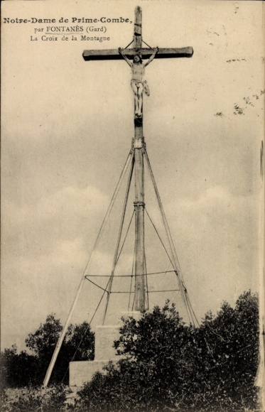CPA Fontanés Gard, Notre Dame Prime Combe, Croix de la Montagne
