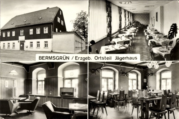Postcard Bermsgrün Schwarzenberg in the Ore Mountains, holiday home Jägerhaus, dining room, guest room, bright interior