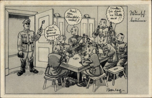 Künstler Ak Barlog, Wunschträume, Wehrmachtsoldaten, Oberfeldwebel
