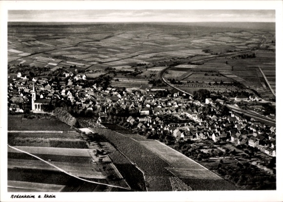 Postcard Bodenheim in Rheinhessen, aerial photograph