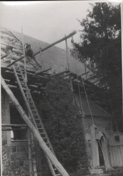 Original Fotos Berlin Tempelhof, Dorfkirche Lichtenrade, um 1946/47, ca. 12 x 17 cm