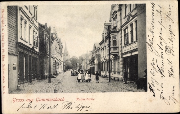 Postcard Gummersbach in the Oberberg district, Kaiserstrasse
