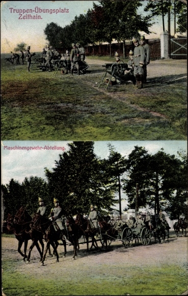 Postcard Zeithain in Saxony, military training area, machine gun department