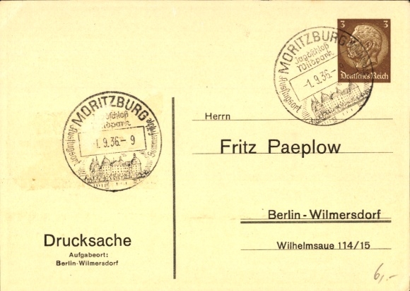 Postal stationery stamps Postcard 1. Day of the stamp, founding day of the Reich Association of Philatelists