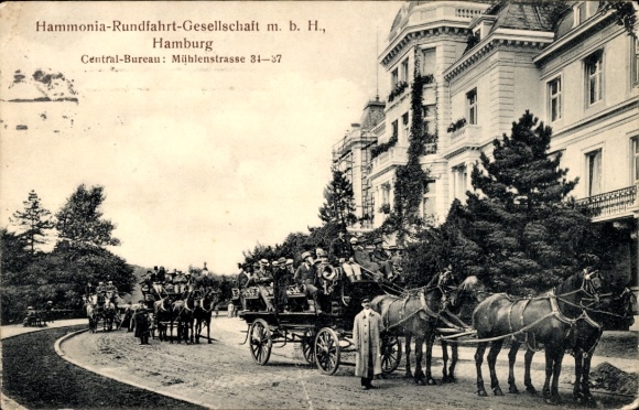 Ak Hamburg, Hammonia-Rundfahrt GmbH, Mühlenstraße, Kutsche