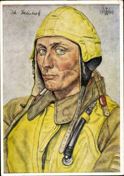 Künstler Ak Willrich, Wolfgang, Oberleutnant Johannes Steinhoff, Luftwaffe, VDA P 1 R 7 Nr 2
