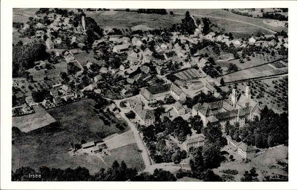 Postcard Irsee in Ostallgäu, aerial photo