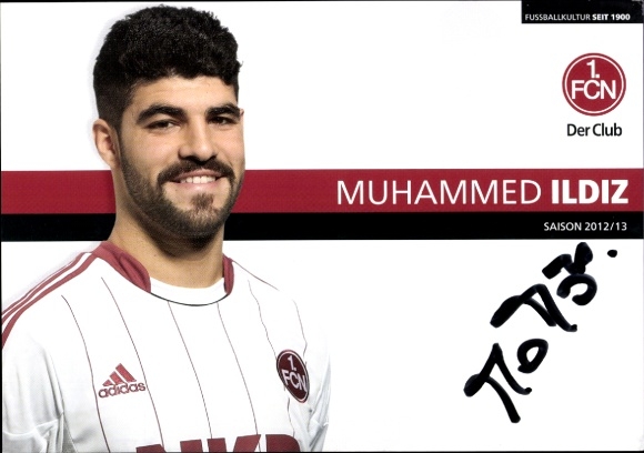 Autograph card footballer Muhammed Ildiz, 1. FC Nuremberg, autograph