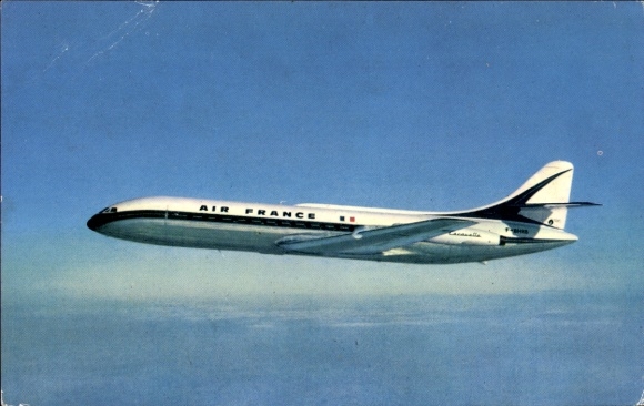 Postcard French passenger aircraft, Air France, Caravelle
