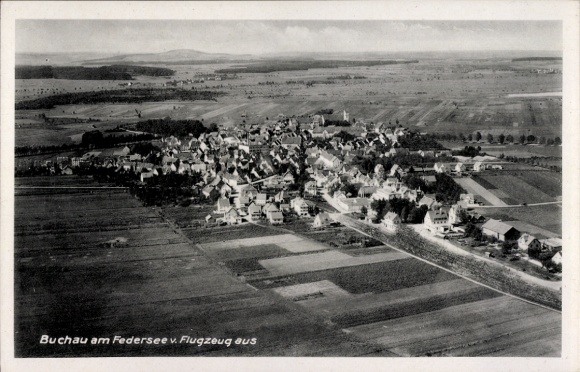 Ak Bad Buchau am Federsee Oberschwaben, Fliegeraufnahme