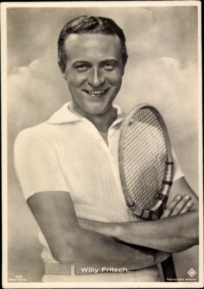 Postcard Actor Willy Fritsch, Portrait, Ross 598, Tennis