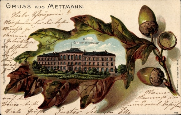 Eichblatt Chromo-Litho Mettmann in North Rhine-Westphalia, Royal Teachers&#39; Seminary