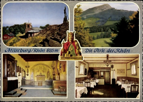 Postcard Hofbieber in the Rhön, Milseburg, Panorama, Guest room