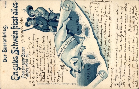 Litho Der Burenkrieg, Boerenkrieg, Ein gutes Schwein frisst alles, BB&OL
