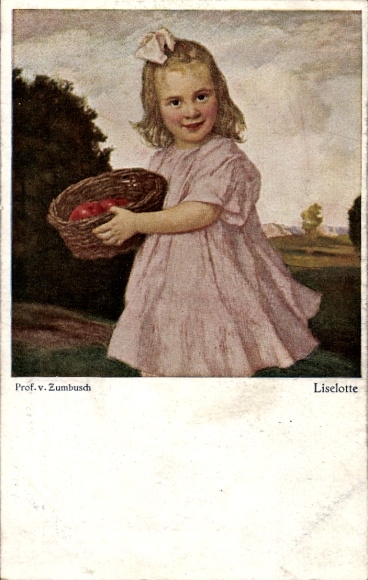 Künstler Ak von Zumbusch, Ludwig, Liselotte, Kinderportrait, Mädchen