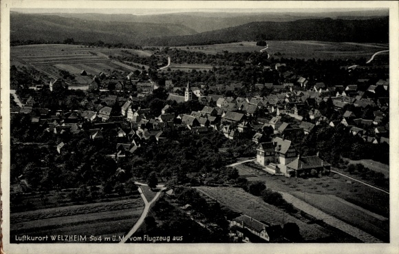 Ak Welzheim in Württemberg, Fliegeraufnahme