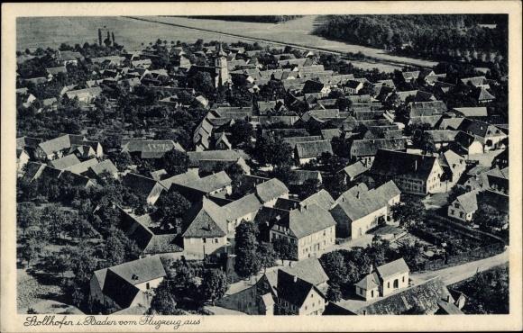 Ak Stollhofen Rheinmünster am Rhein, Fliegeraufnahme