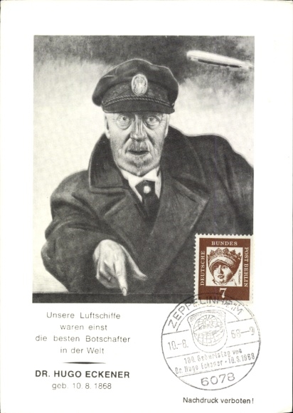 Ak Hugo Eckener, Portrait, Zeppelin