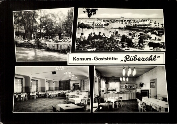 Postcard Berlin Köpenick Müggelheim, Konsum Restaurant Rübezahl, Terrace