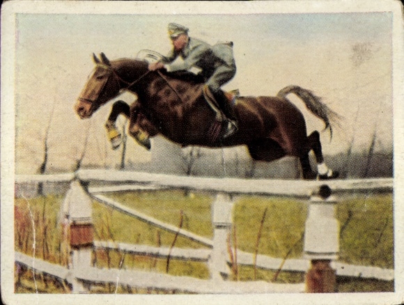 Sammelbild Auf Deutscher Scholle, Hans v. d. Nordmark, Bild 91 Beim Hürdenspringen