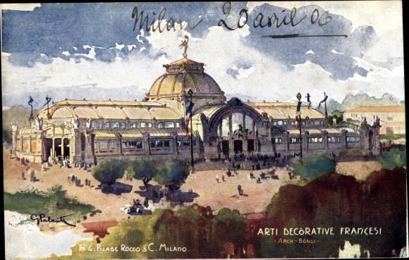 Artist Postcard Milano Mailand Lombardy, Exhibition 1906, French Decorative Arts