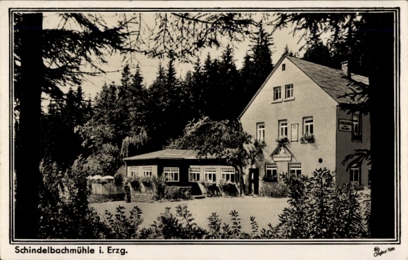 Postcard Schindelbach Großrückerswalde in the Ore Mountains, Schindelbachmühle